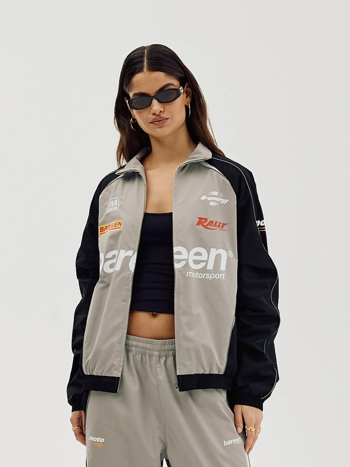Oversize Track Jacket, Women - Ghost Grey