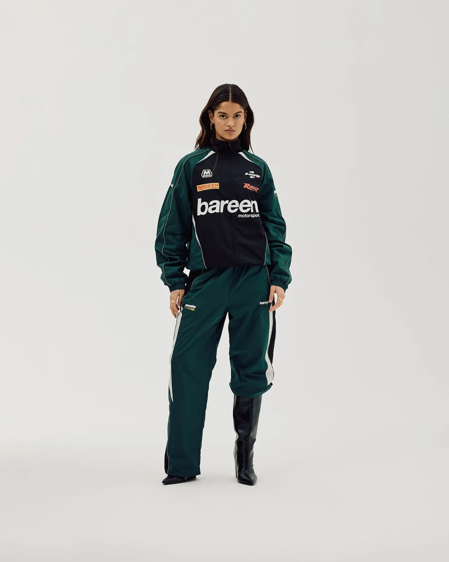 Oversize Track Pants, Women - Deep Teal