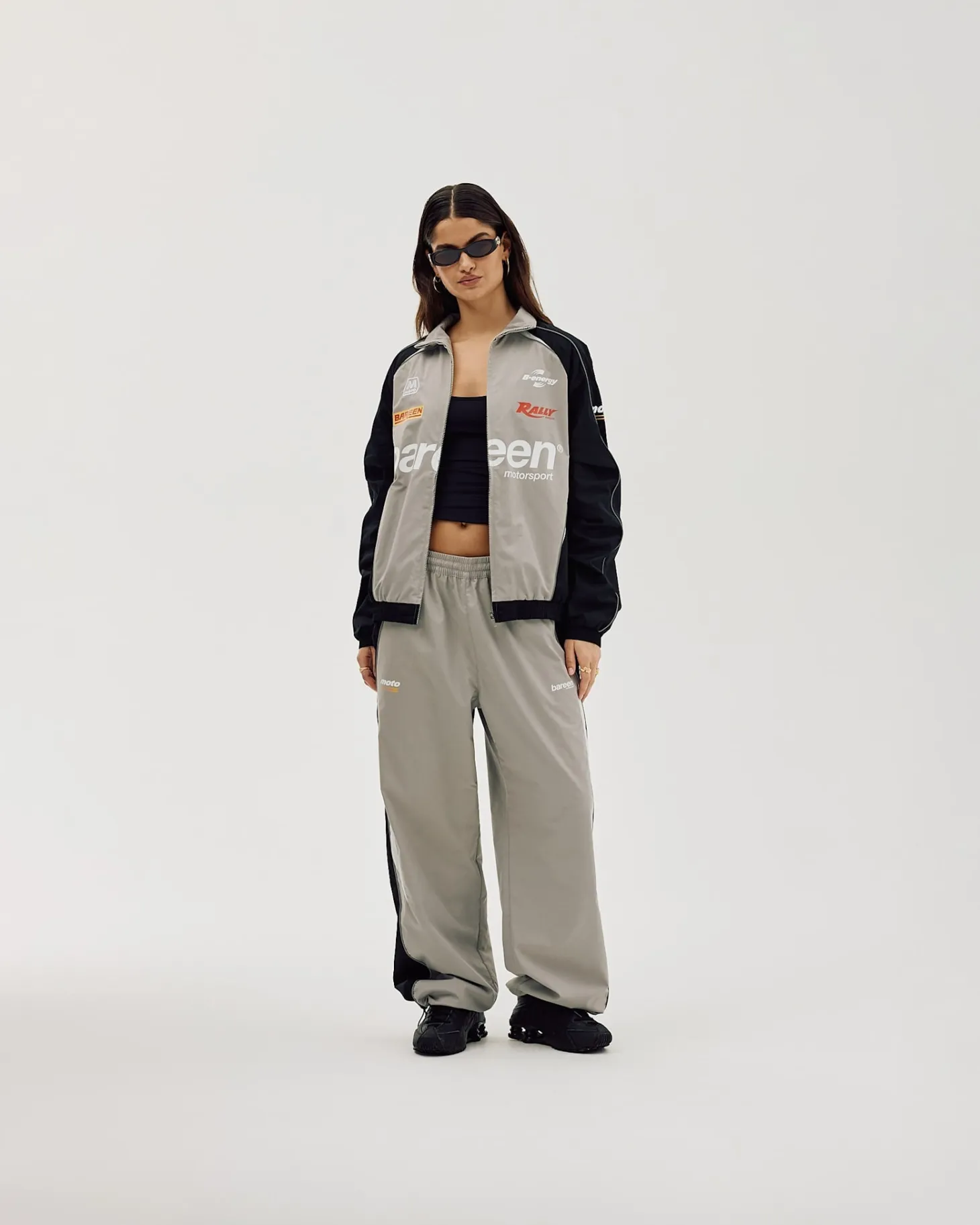 Oversize Track Pants, Women - Ghost Grey