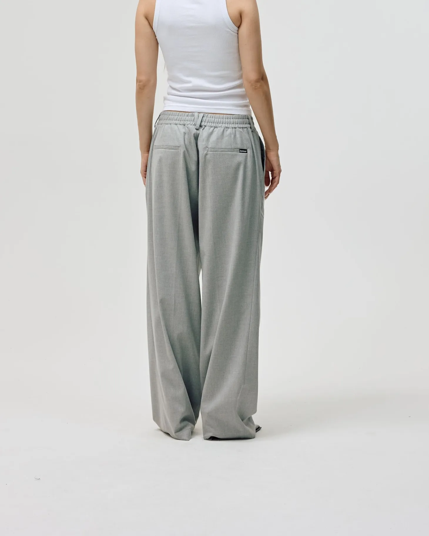 Relaxed Suit Pants, Women - Light Grey