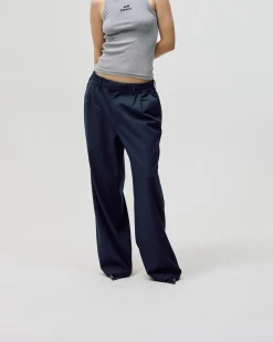 Relaxed Suit Pants, Women - Navy