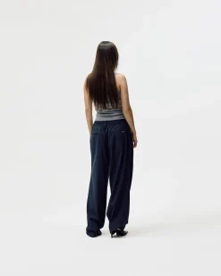 Relaxed Suit Pants, Women - Navy
