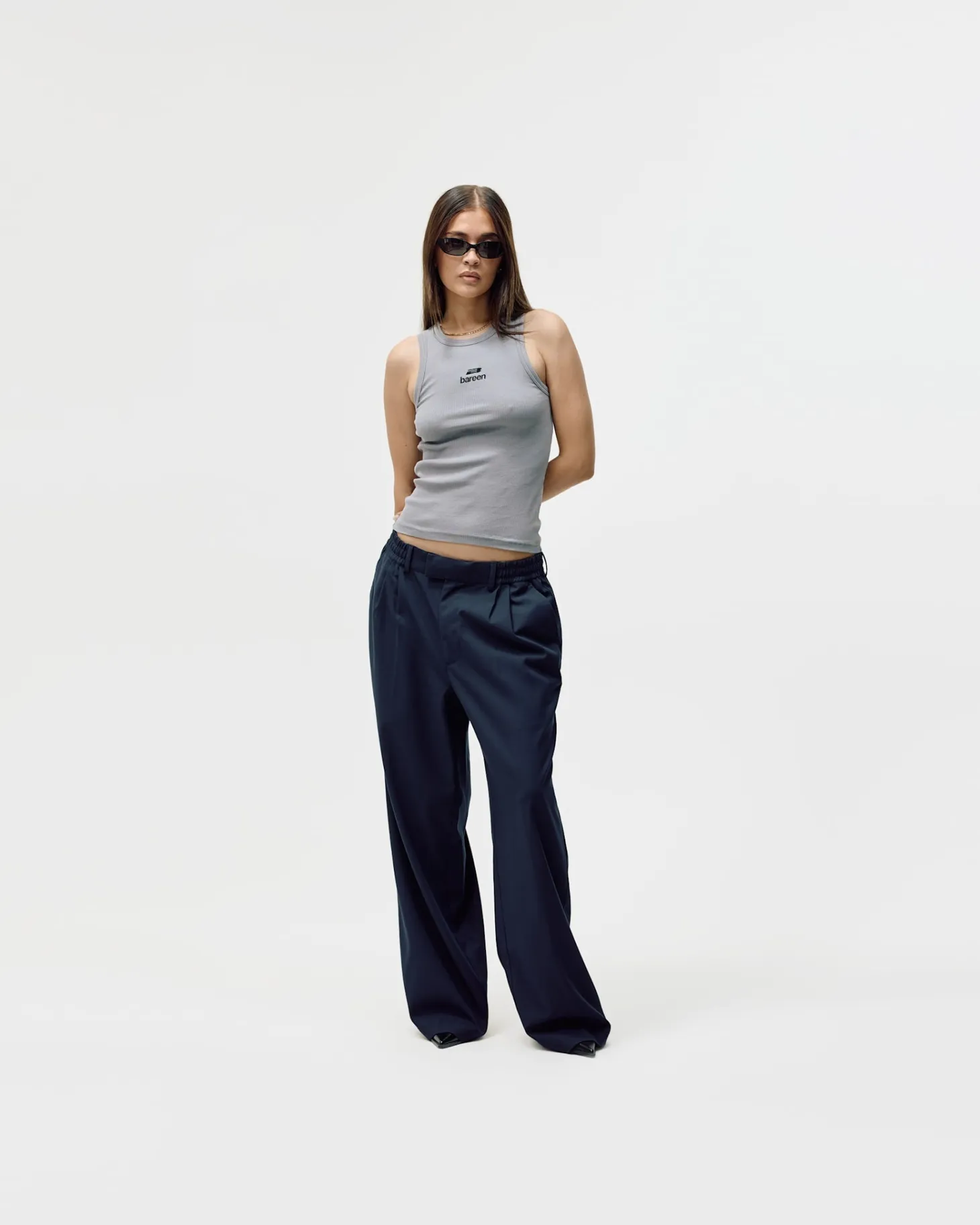 Relaxed Suit Pants, Women - Navy