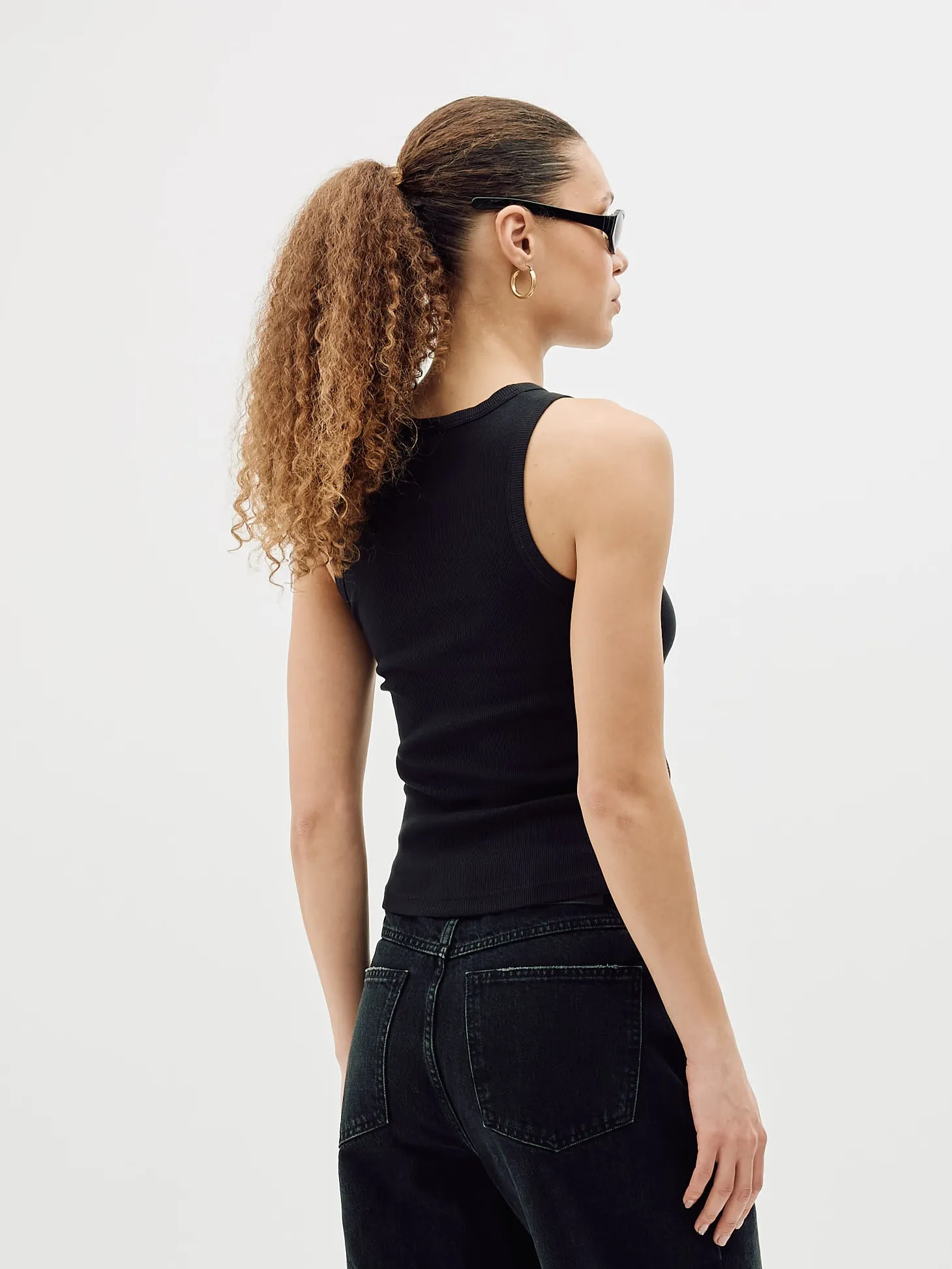 Rib Tank Top, Women - Black