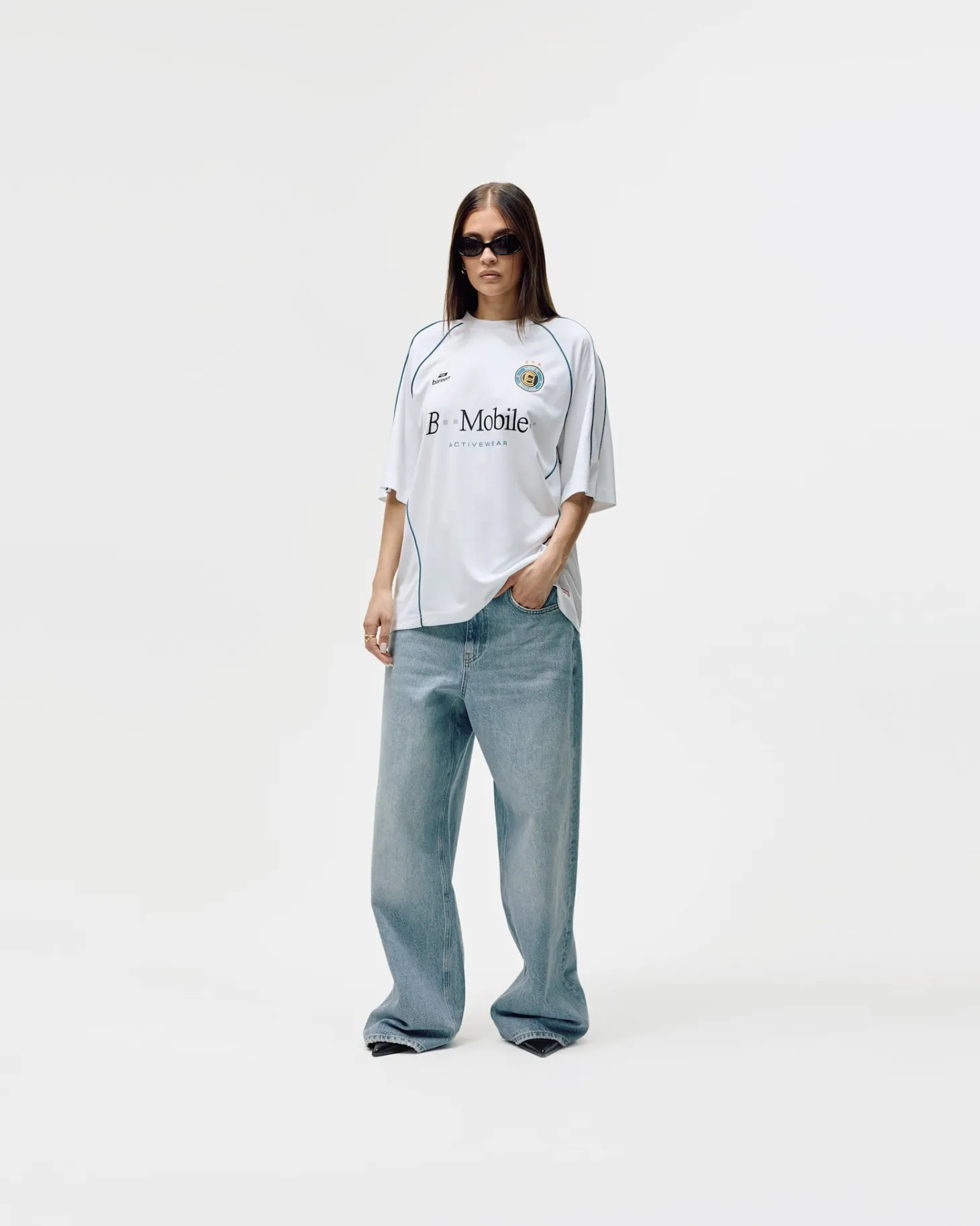 Short Sleeve Football Jersey, Women - White