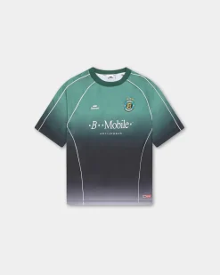Short Sleeve Football Jersey, Women - Teal Gradient