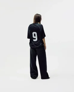 Short Sleeve Football Jersey, Women - Black