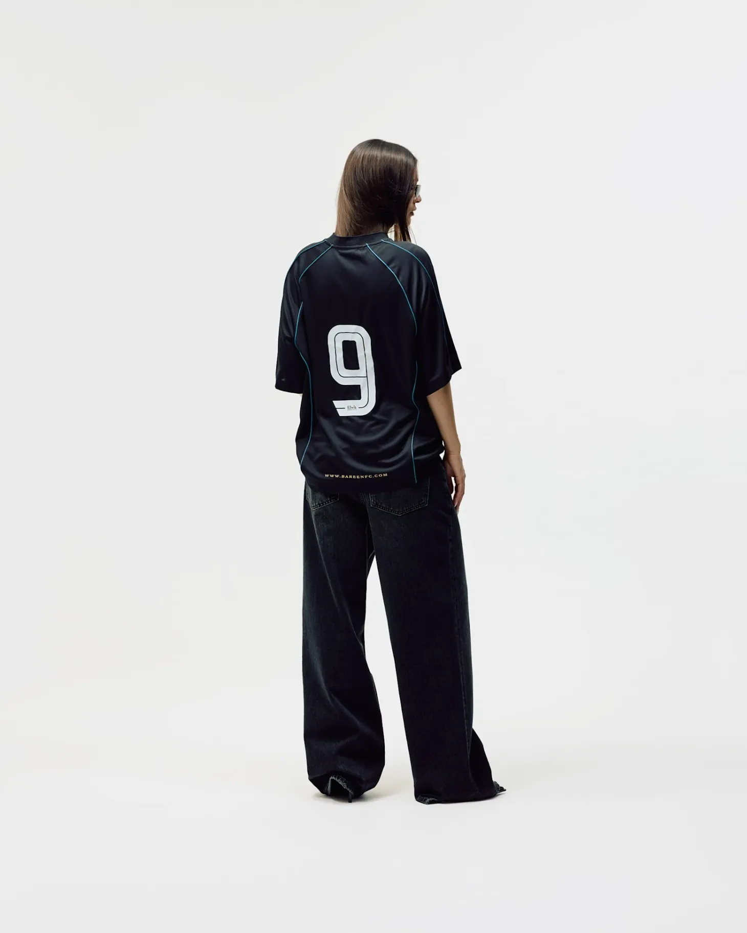 Short Sleeve Football Jersey, Women - Black