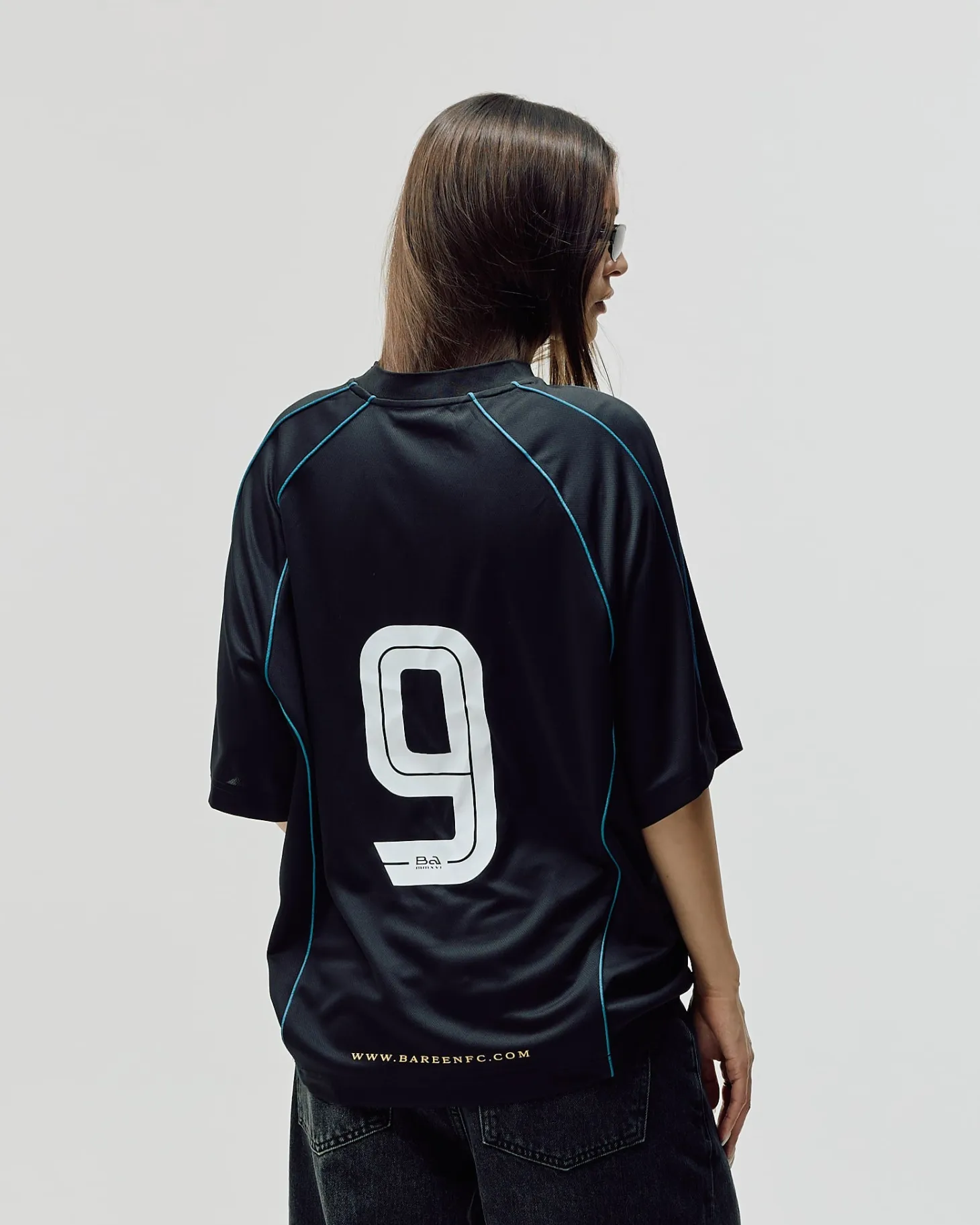 Short Sleeve Football Jersey, Women - Black
