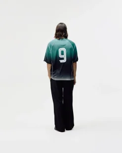 Short Sleeve Football Jersey, Men - Teal Gradient