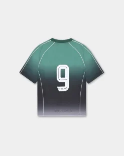 Short Sleeve Football Jersey, Men - Teal Gradient