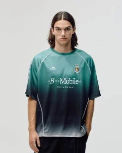 Short Sleeve Football Jersey, Men - Teal Gradient