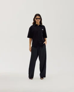 Short Sleeve Shirt, Women - Black
