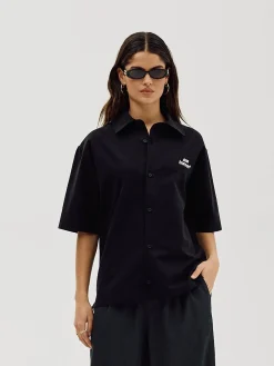 Short Sleeve Shirt, Women - Black