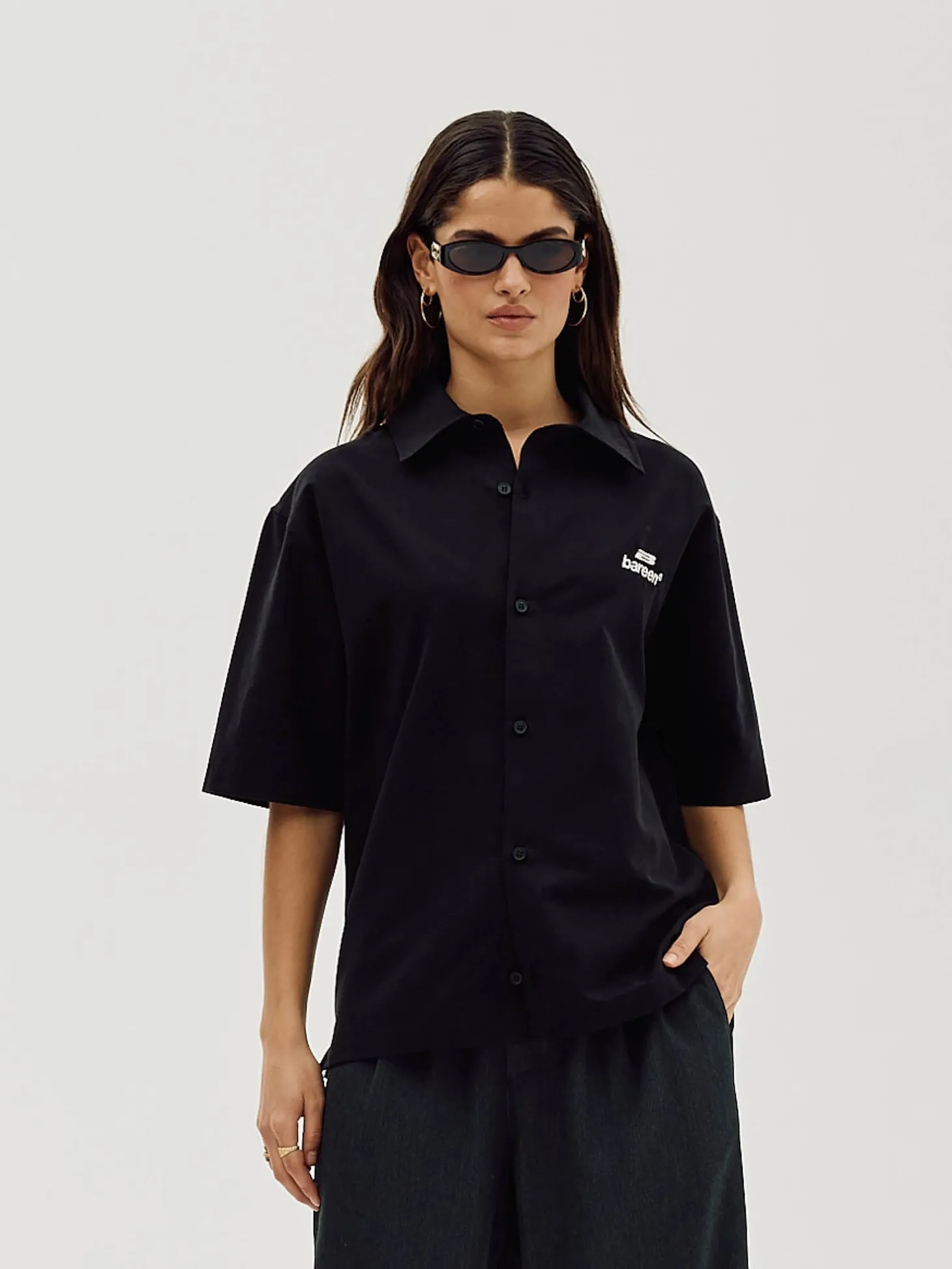 Short Sleeve Shirt, Women - Black