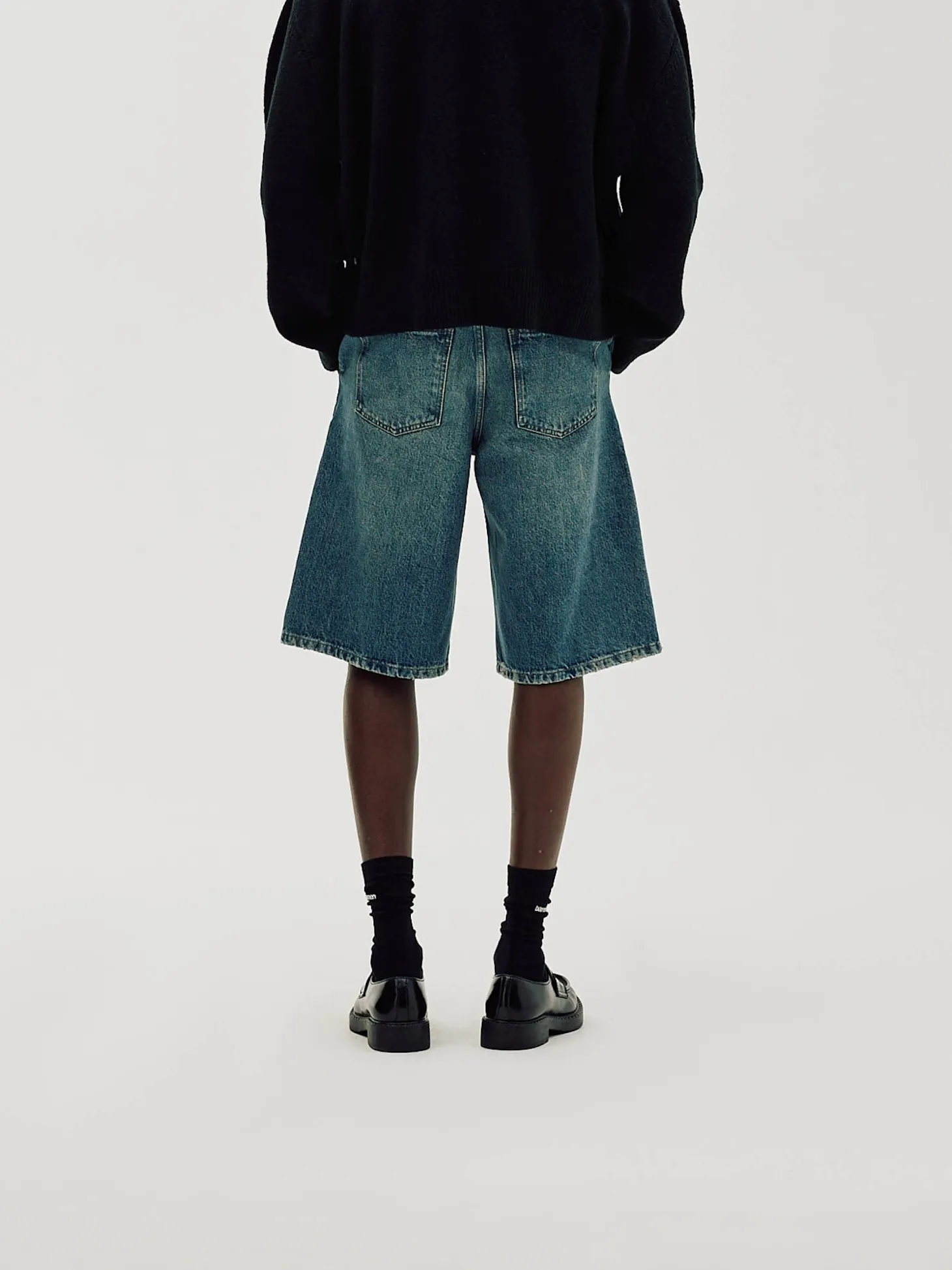 Straight Denim Shorts, Men - Faded Blue
