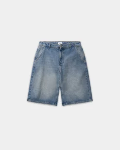 Straight Denim Shorts, Men - Faded Blue