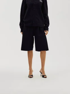 Straight Denim Shorts, Women - Black