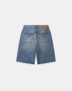 Straight Denim Shorts, Women - Faded Blue