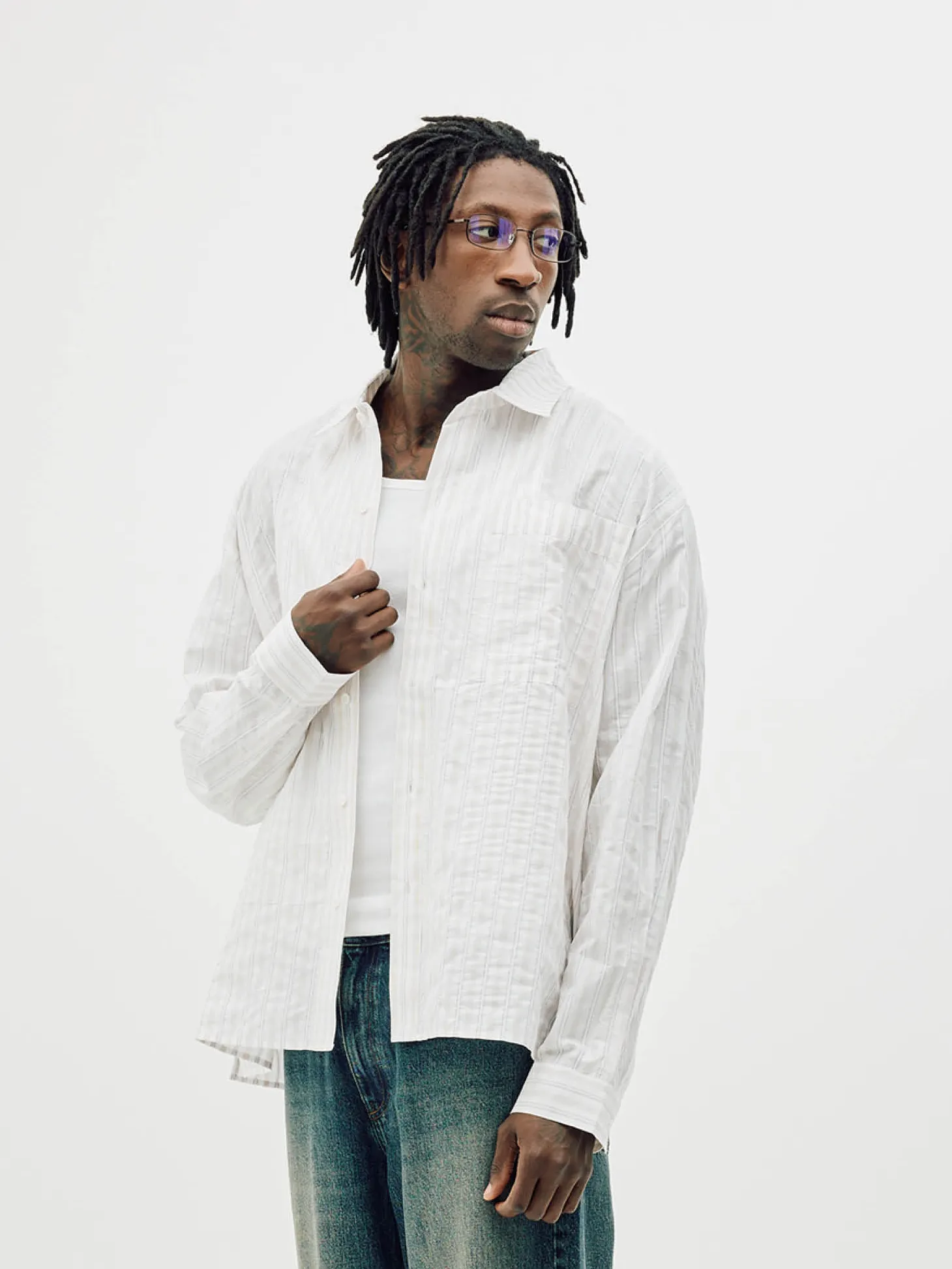 Striped Button-Up Shirt - Brown Stripe