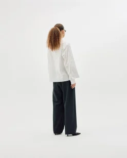 Striped Button-Up Shirt, Women - Brown Stripe