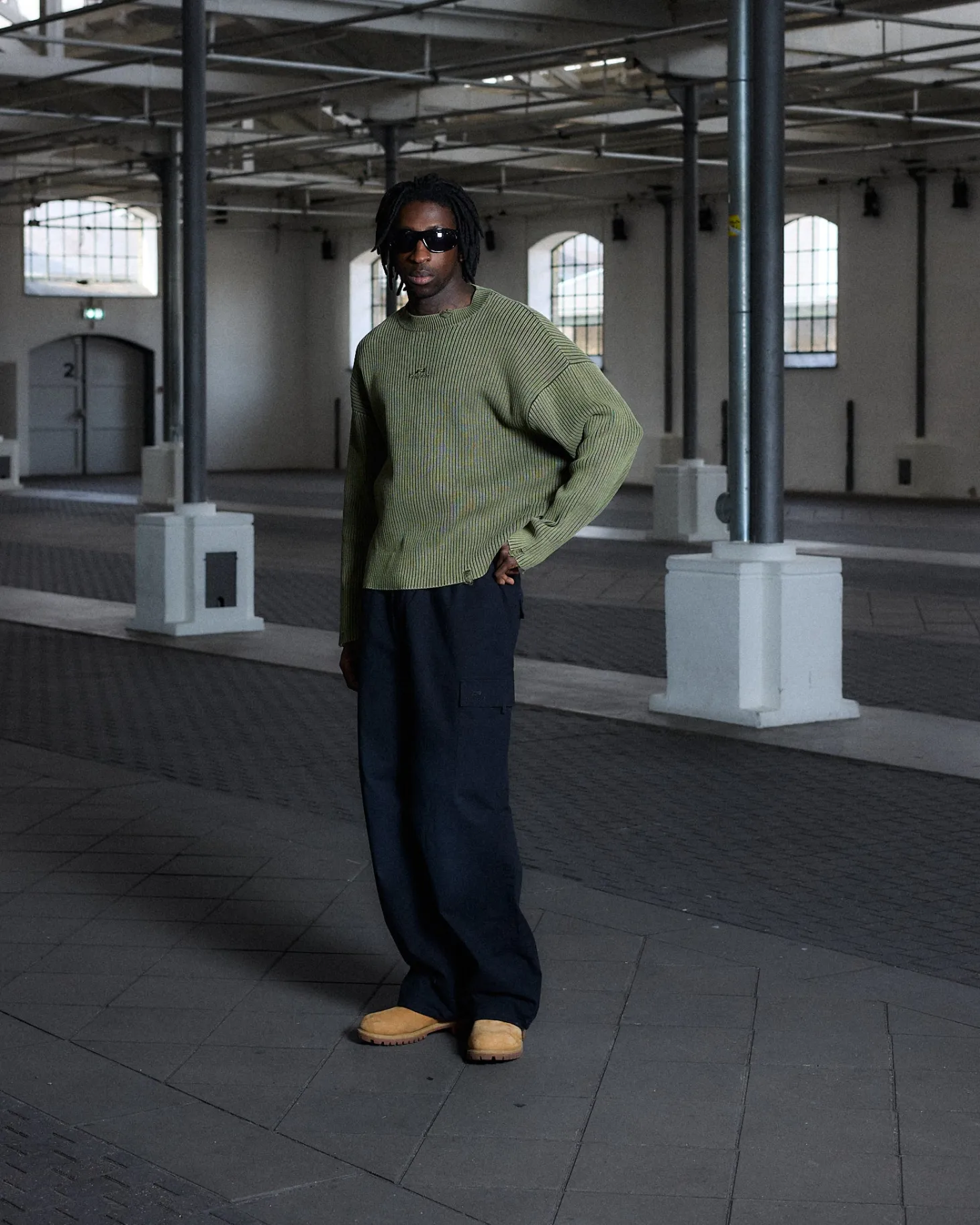 Vintage Cargo Pants, Men - Black