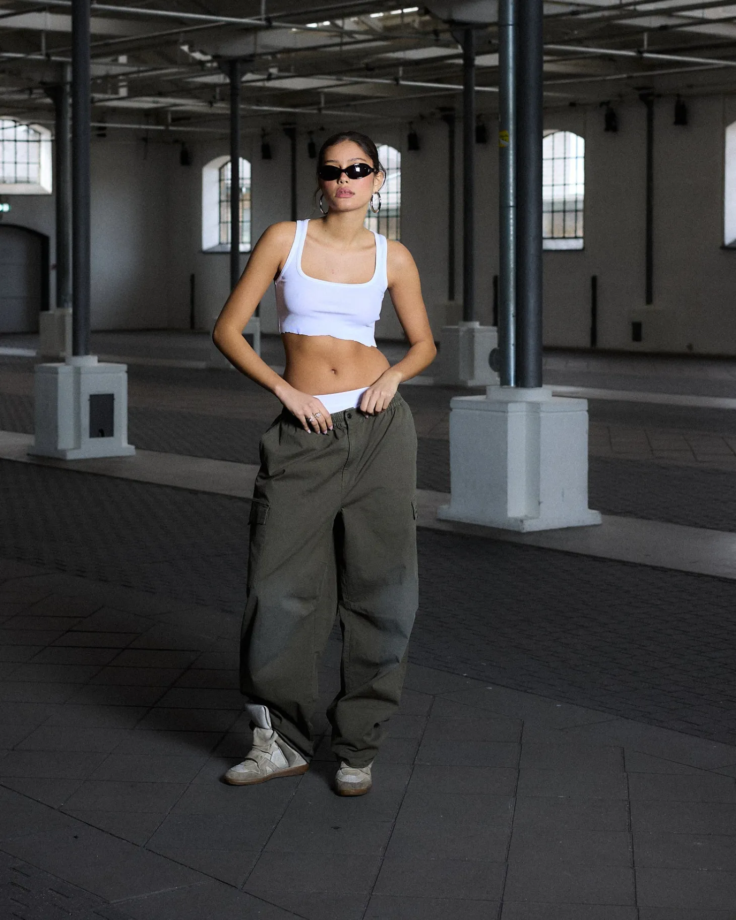 Vintage Cargo Pants, Women - Green