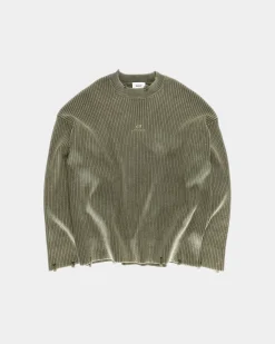 Vintage Knit Sweater, Women - Stone Green