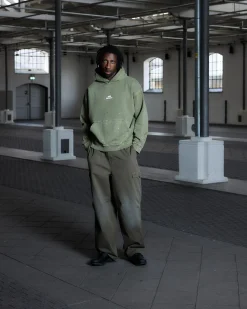 Vintage Oversized Hoodie, Men - Stone Green
