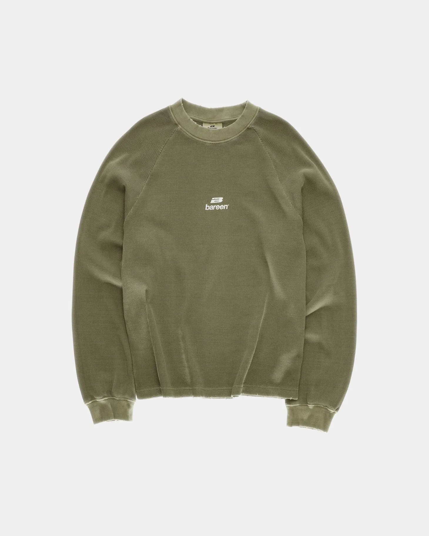 Vintage Oversized Waffle Long Sleeve, Women - Stone Green