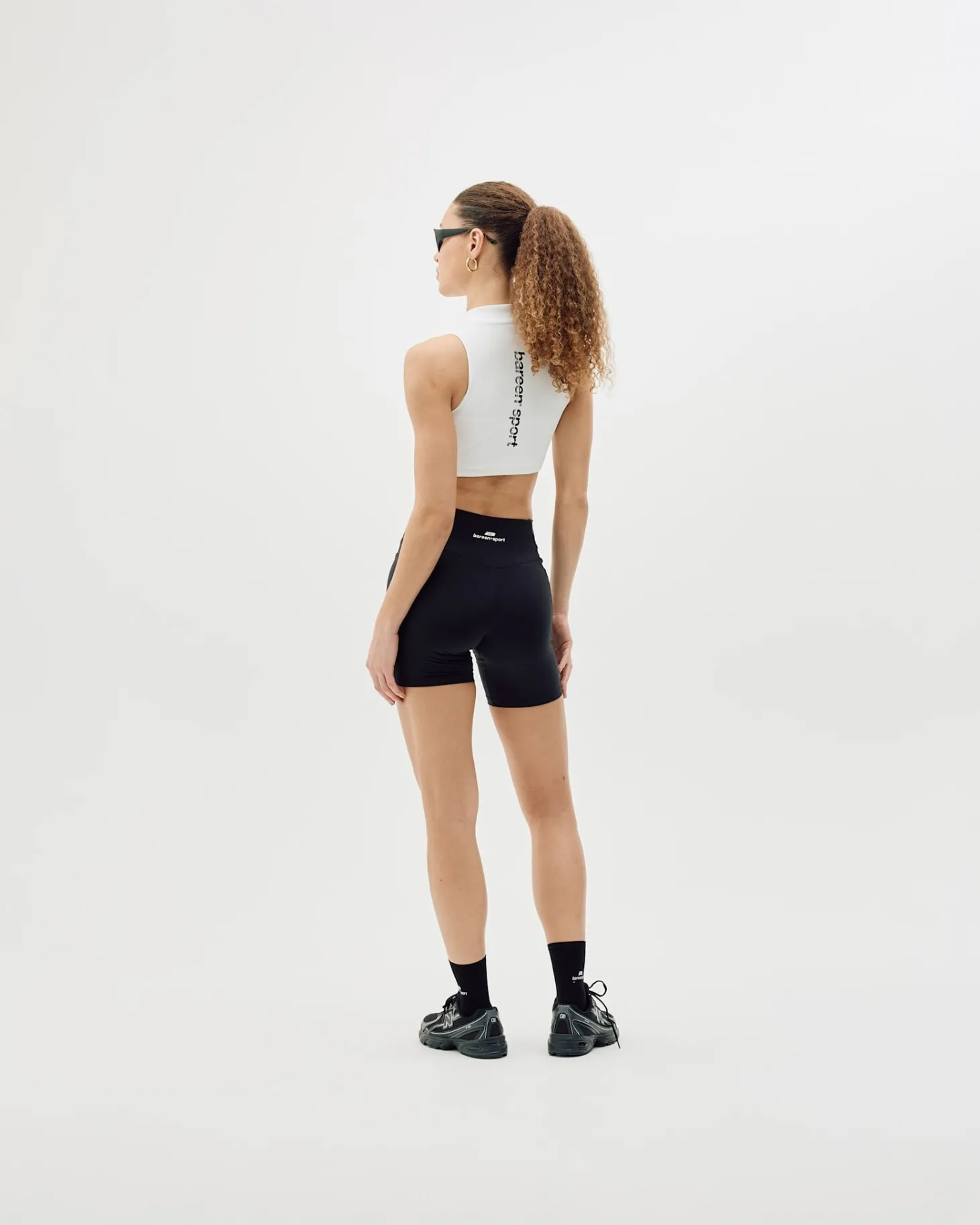 Women's Cropped Half-Zip Top - White