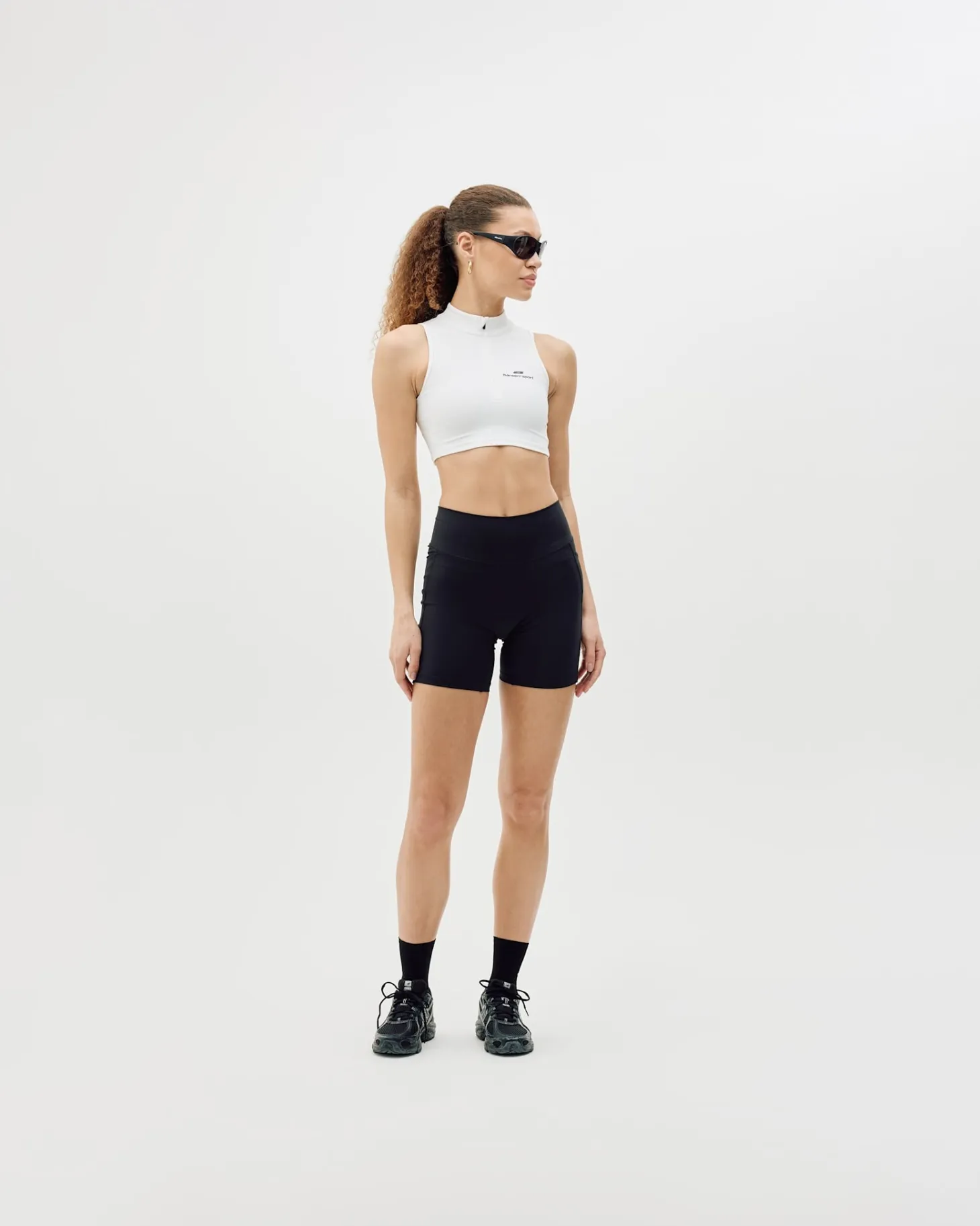 Women's Cropped Half-Zip Top - White