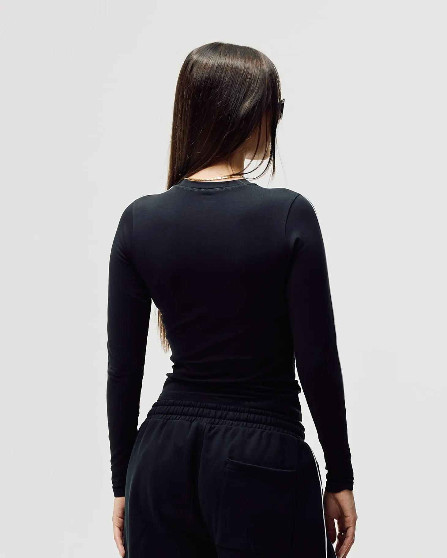 Women's Logo Stretch Long Sleeve - Black