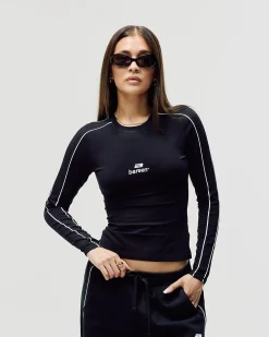 Women's Logo Stretch Long Sleeve - Black