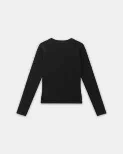 Women's Logo Stretch Long Sleeve - Black
