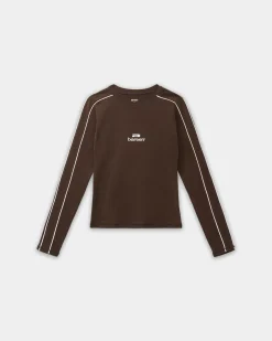 Women's Logo Stretch Long Sleeve - Brown
