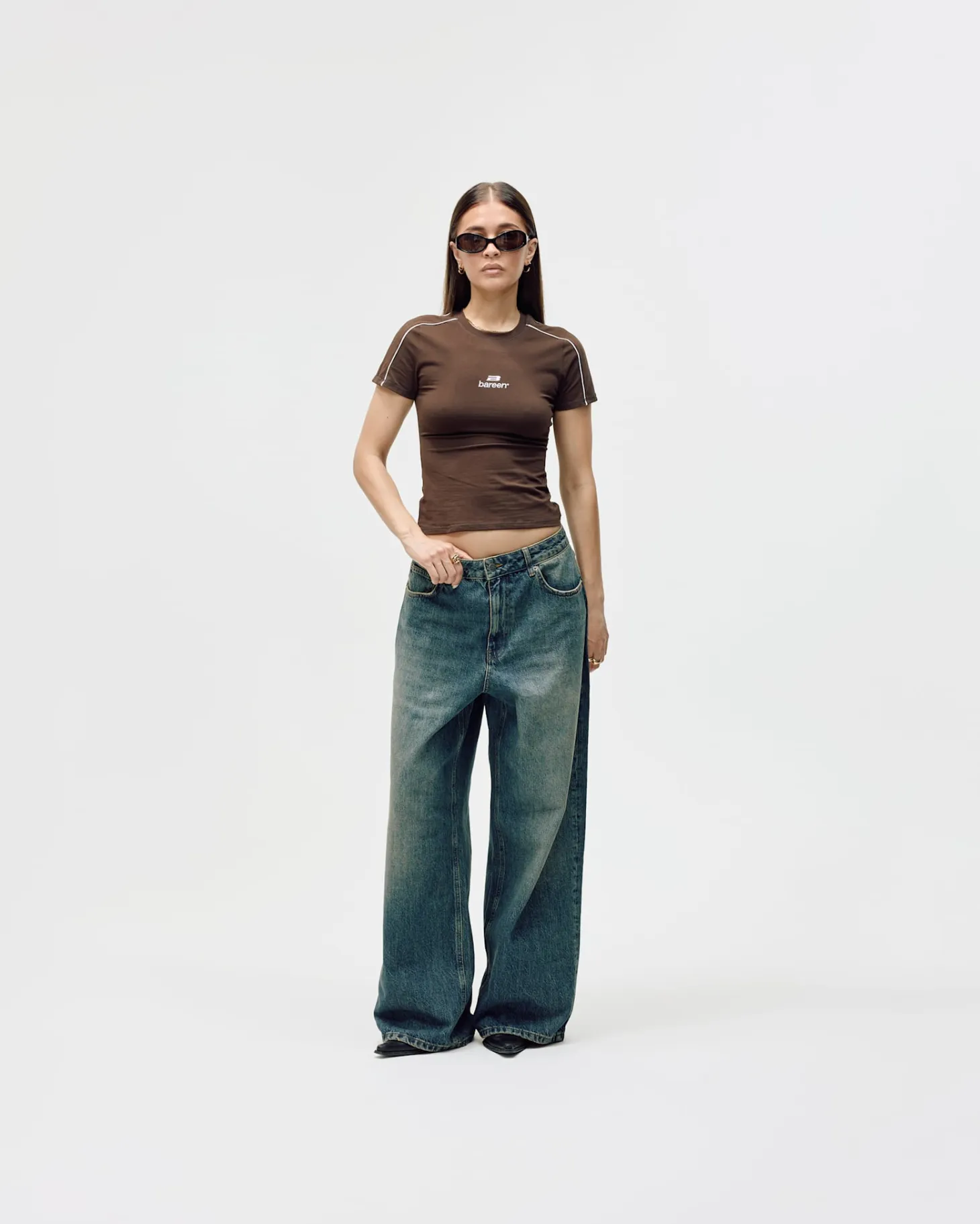 Women's Logo Stretch T-shirt - Brown