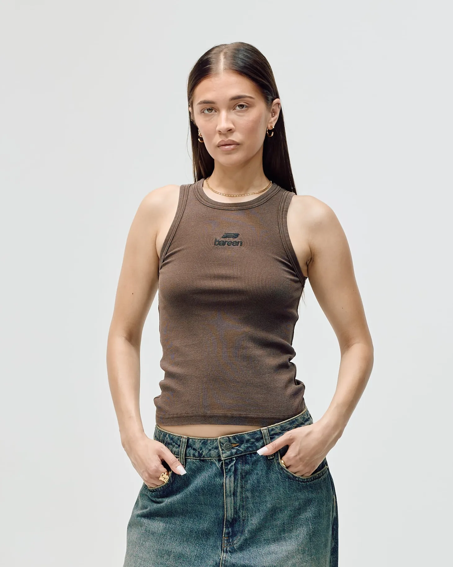 Women's Logo Tank Top - Washed Brown